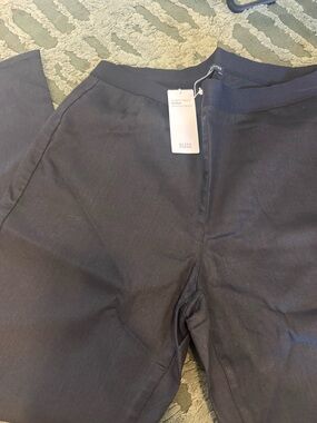 Eileen Fisher Black Stretch Cotton Pants